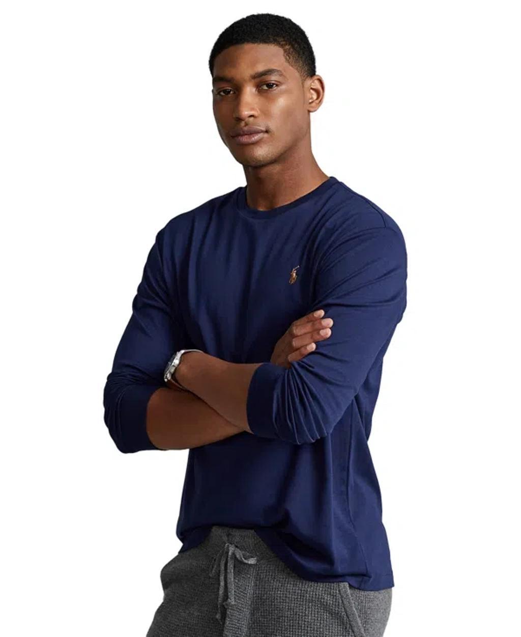 POLO RALPH LAUREN Men's Classic-fit Soft Cotton Crewneck T-shirt In Refined Navy Product Image