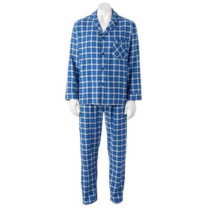 Mens Hanes Ultimate Plaid Flannel Pajama Set Product Image