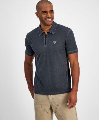 Guess Mens Steno Short Sleeve Quarter-Zip Polo Shirt Product Image