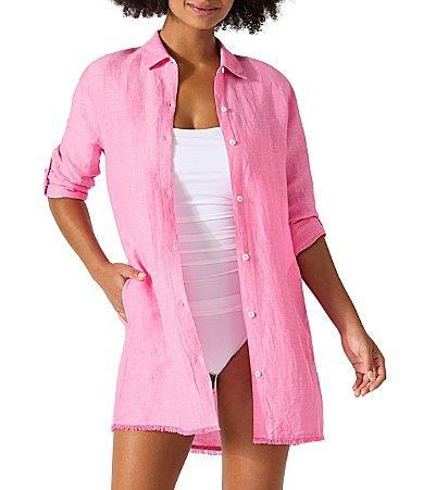 Tommy Bahama Lucia Linen Blend Boyfriend Shirt Product Image