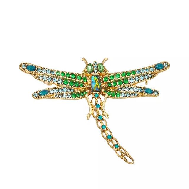 Napier Gold Tone Dragonfly Pin, Womens, Blue Product Image