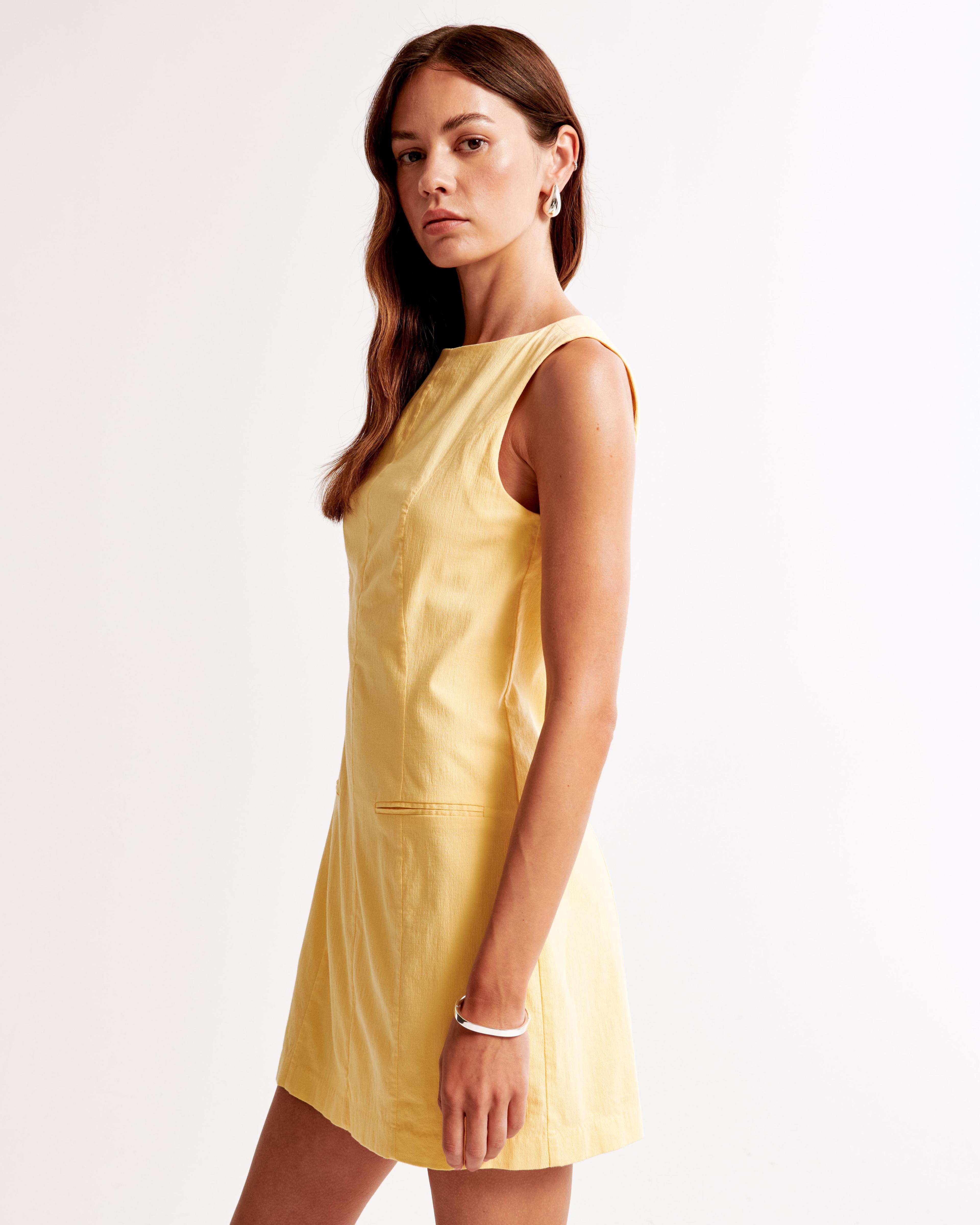 High-Neck Stretch Mini Dress Product Image