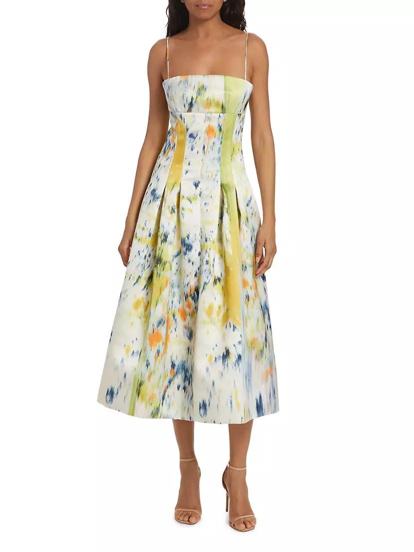 Abstract Brushstroke Satin Dress Product Image