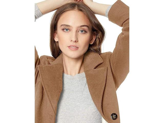 Calvin Klein Womens Classic Cashmere Wool Blend Coat (Camel) Women's Coat Product Image