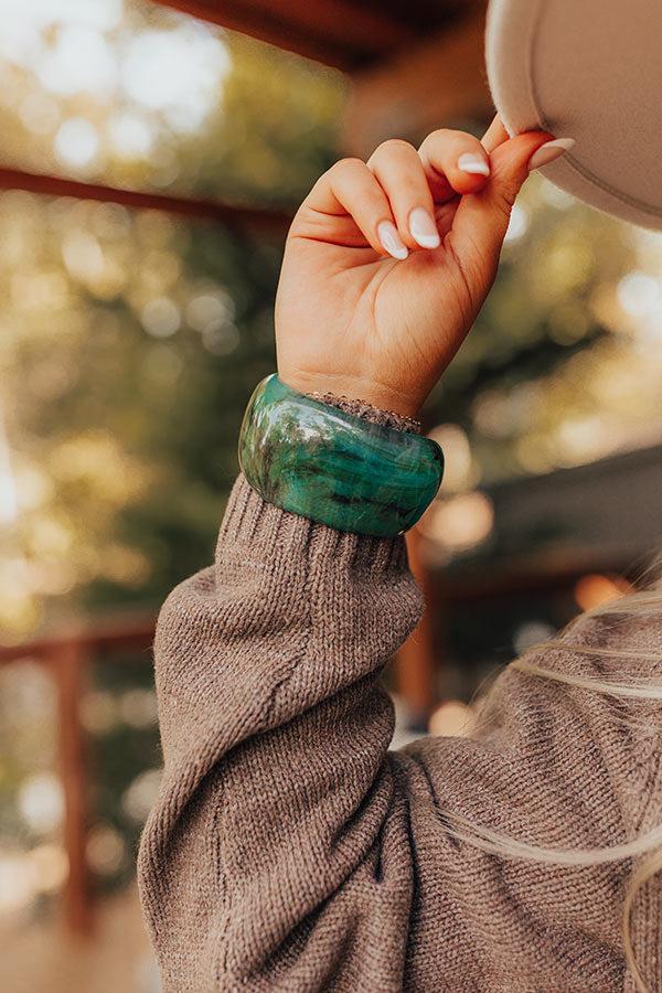 Boho Vibe Bangle Bracelet in Green Product Image