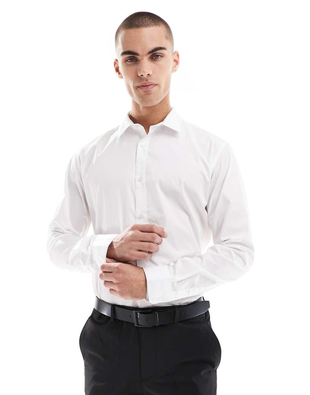 Jack & Jones slim fit smart shirt in white  Product Image