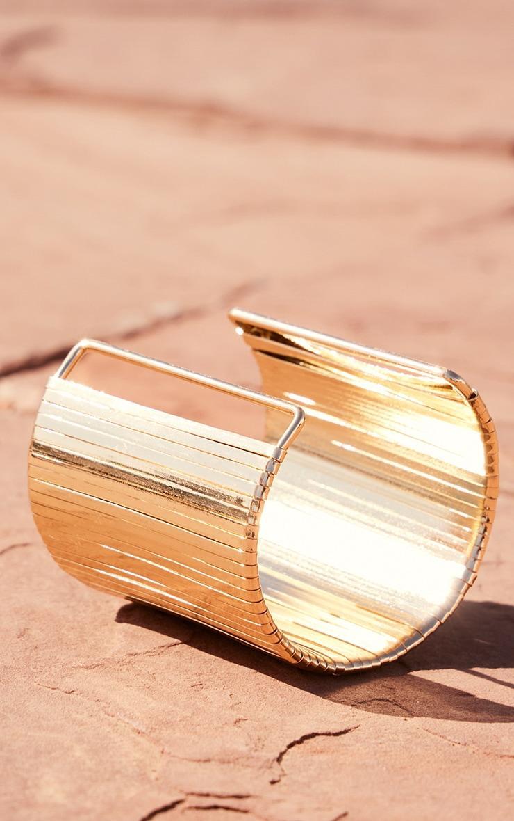 Gold Ridge Cuff Bangle Product Image