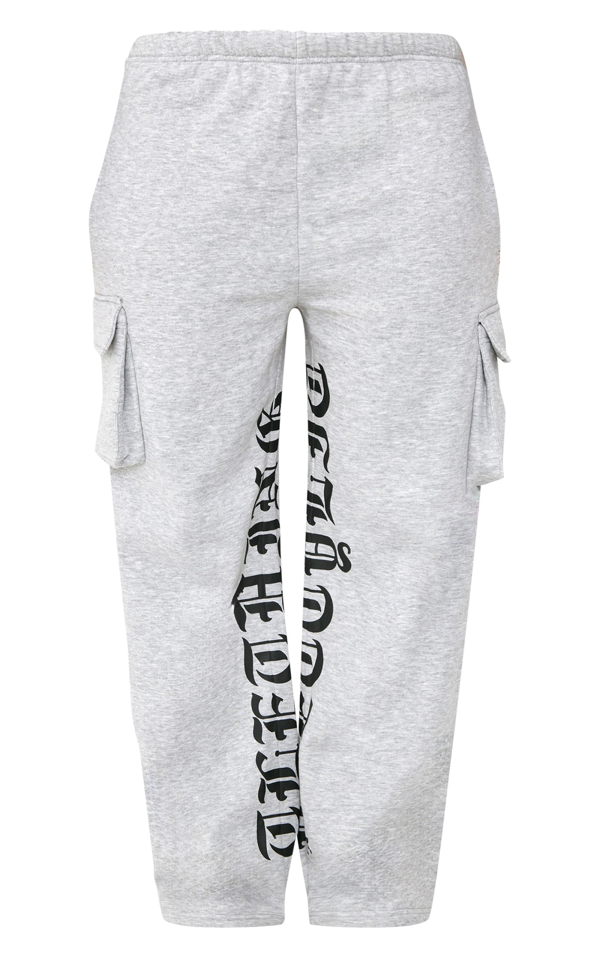 PRETTYLITTLETHING Shape Grey Marl Pocket Inside Leg Detail Sweatpants Product Image