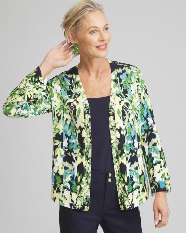 Chico's Women's Floral Flare Sleeve Cardigan Sweater Product Image