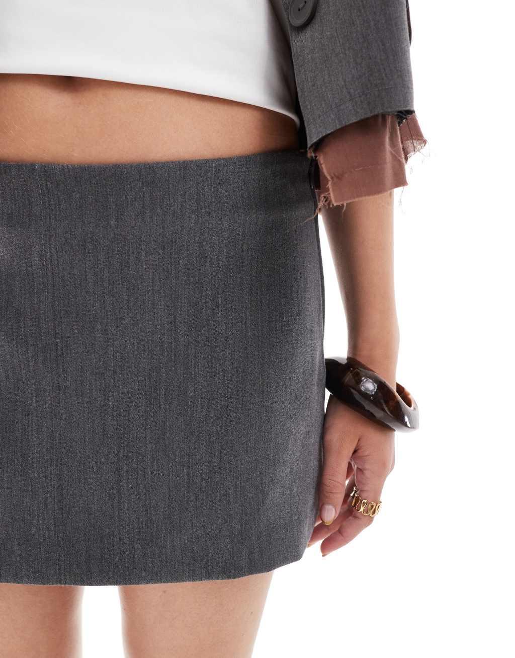 Bershka tailored skort in charcoal Product Image