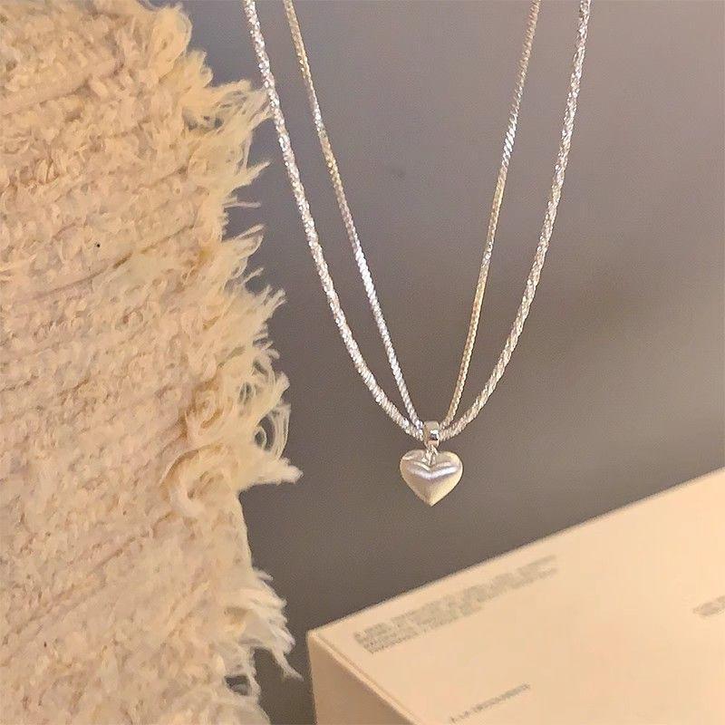 Layered Heart Pendant Necklace Product Image