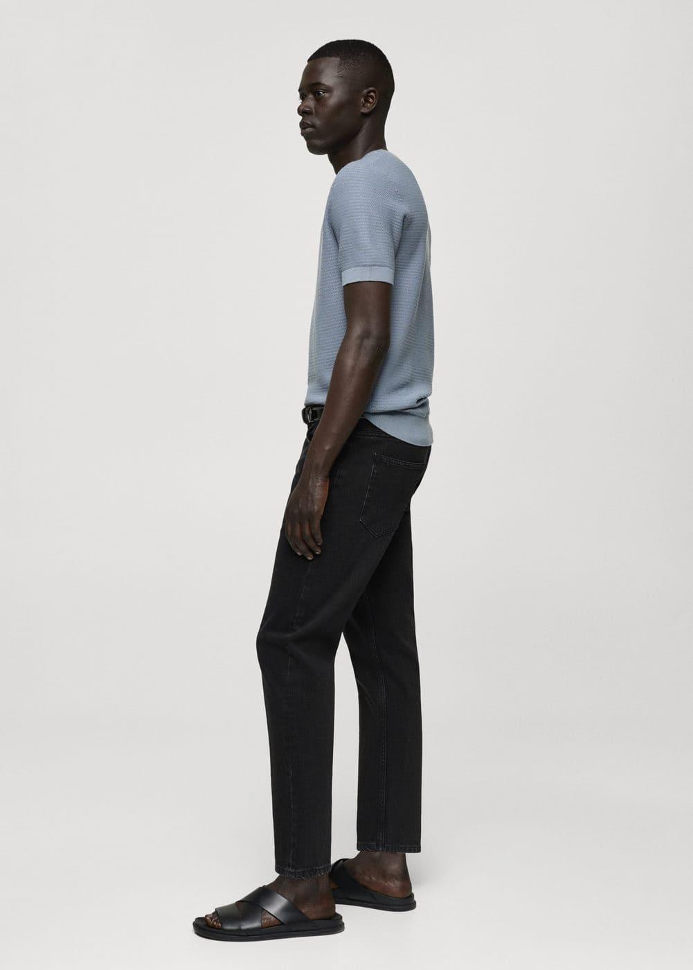 MANGO MAN - Ben tapered fit jeans black denimMen Product Image