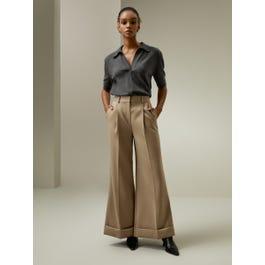 Retro Cropped Flare Trousers Product Image