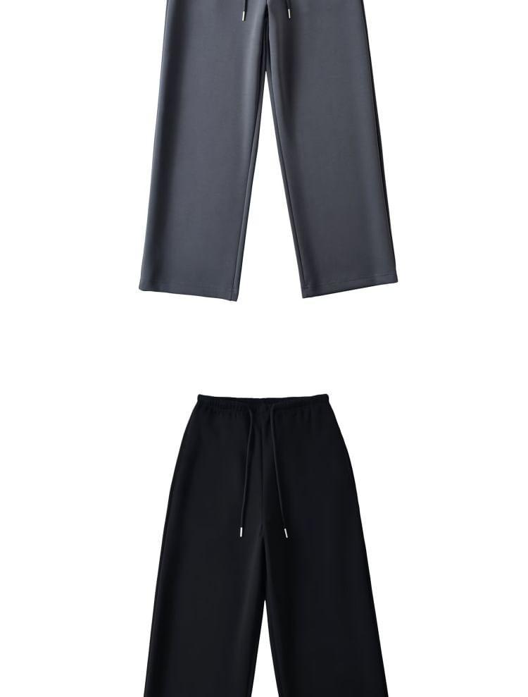 Drawstring Waist Wide Leg Pants Product Image