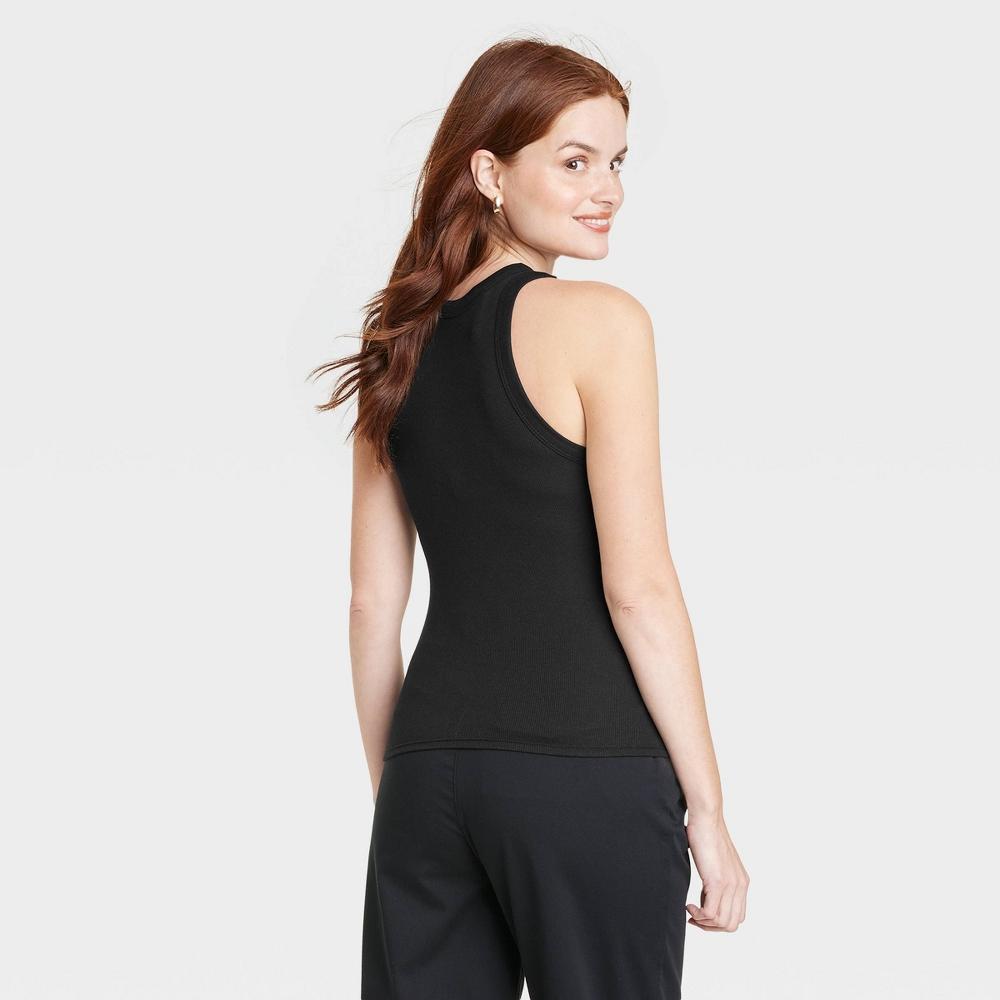 Womens Ribbed Tank Top - A New Day Black XL Product Image