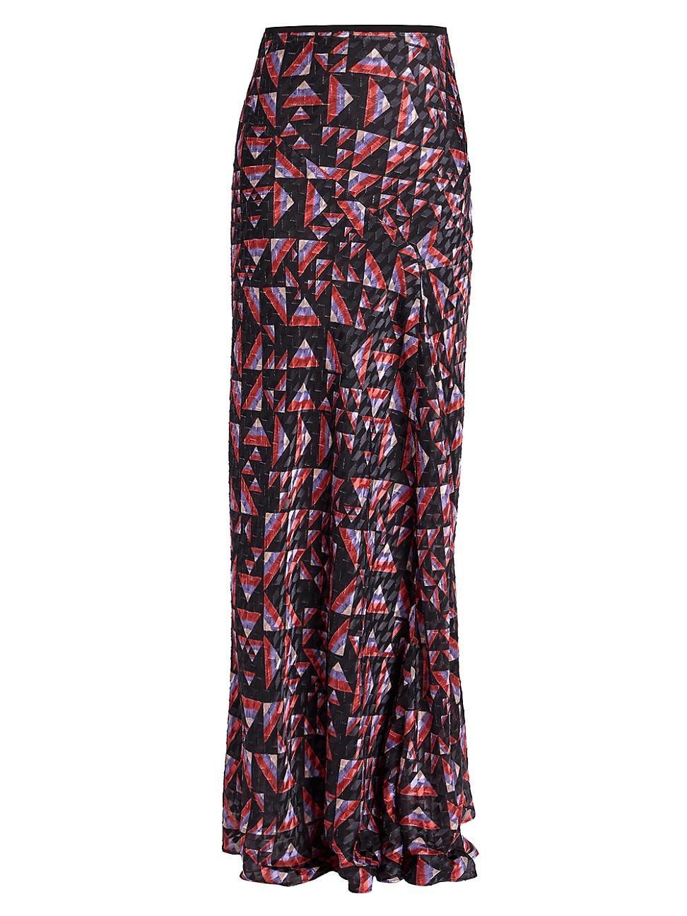 Womens Katae Silk-Blend Maxi Skirt Product Image