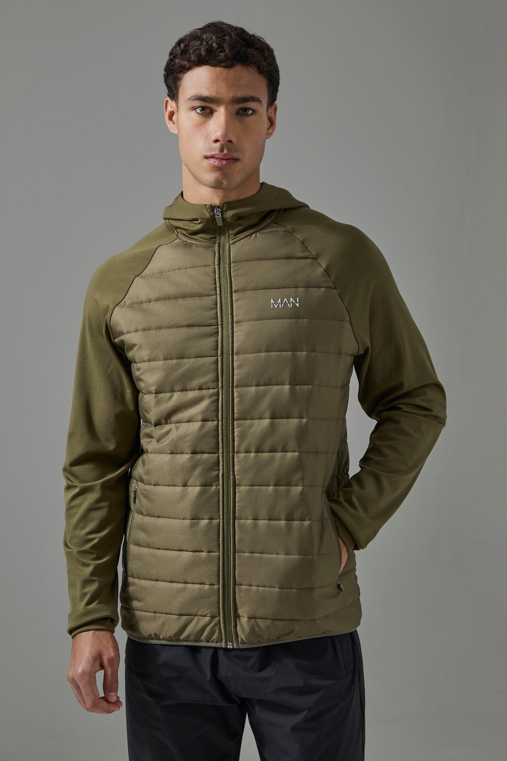 Man Active Quilted Zip Through Hoodie | boohooMAN USA Product Image