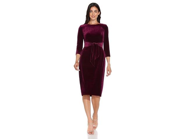 Adrianna Papell Stretch Velvet Tie Front Dress Women's Dress Product Image