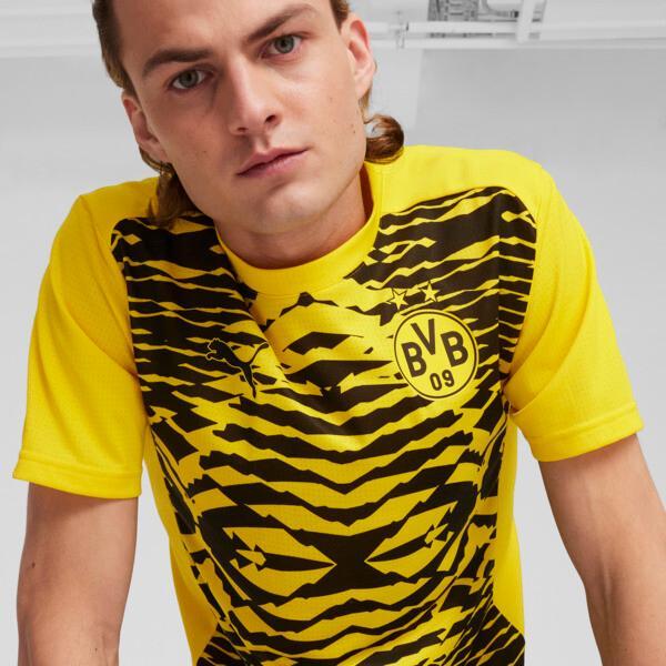 PUMA Borussia Dortmund Pre-Match Men's Short Sleeve Jersey in Faster Yellow/Black Product Image