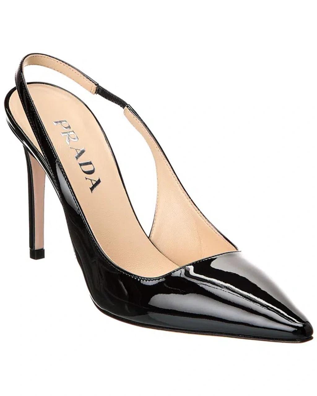 Logo Patent Pointy-toe Slingback Pump In Black product image