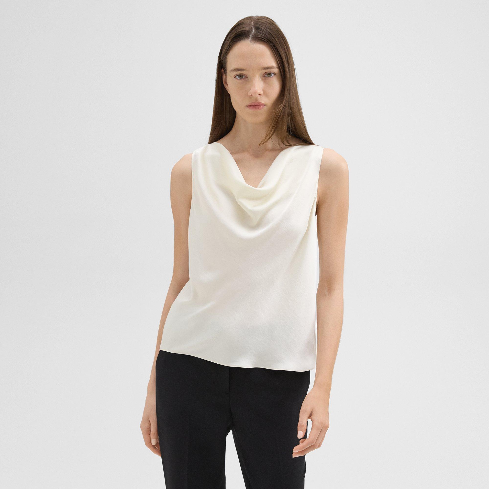 Crushed Satin Cowl Neck Top | Theory product image