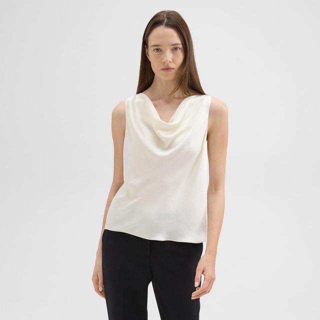 Crushed Satin Cowl Neck Top | Theory Product Image