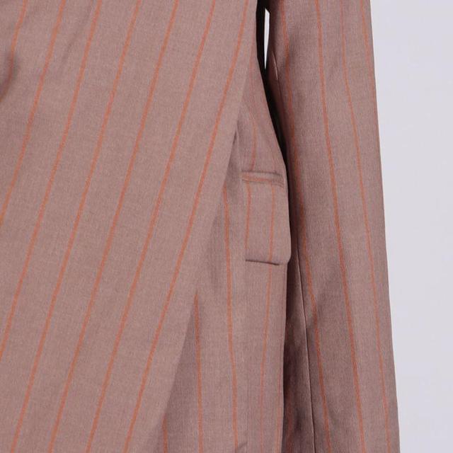 Pinstriped Asymmetrical Single-Breasted Blazer Product Image