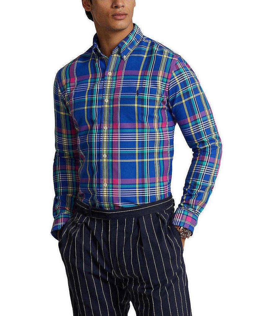 Polo Ralph Lauren Classic-Fit Performance Stretch Plaid Oxford Long Sleeve Woven Shirt Product Image