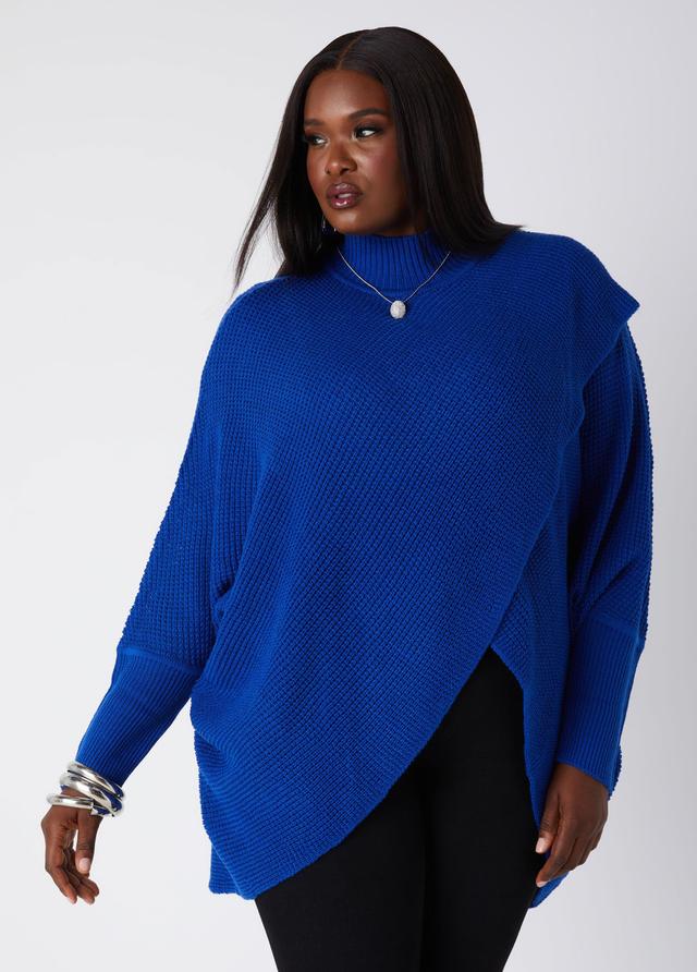 Faux Wrap Mock Neck Sweater Product Image