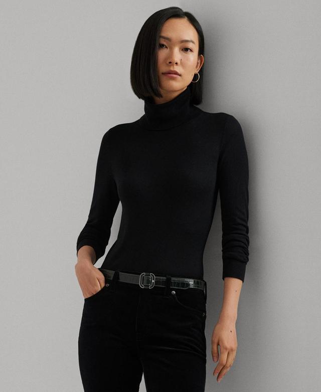 Lauren Ralph Lauren Womens Silk-Blend Turtleneck Sweater Product Image