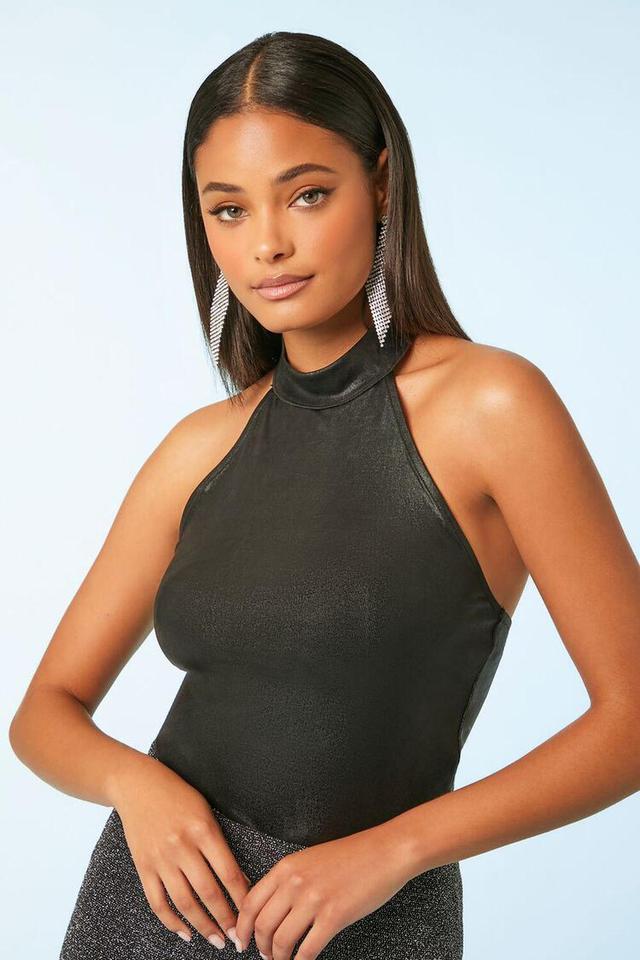 Metallic Halter Bodysuit | Forever 21 Product Image