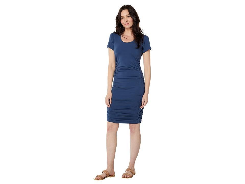 bobi Los Angeles Side Shirred Short Sleeve Dress (Coast) Women's Dress Product Image