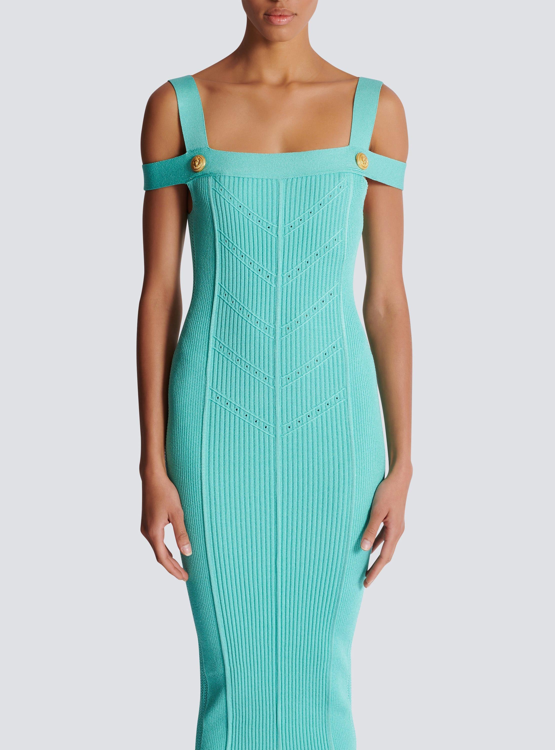 Knit midi dress with double straps Product Image