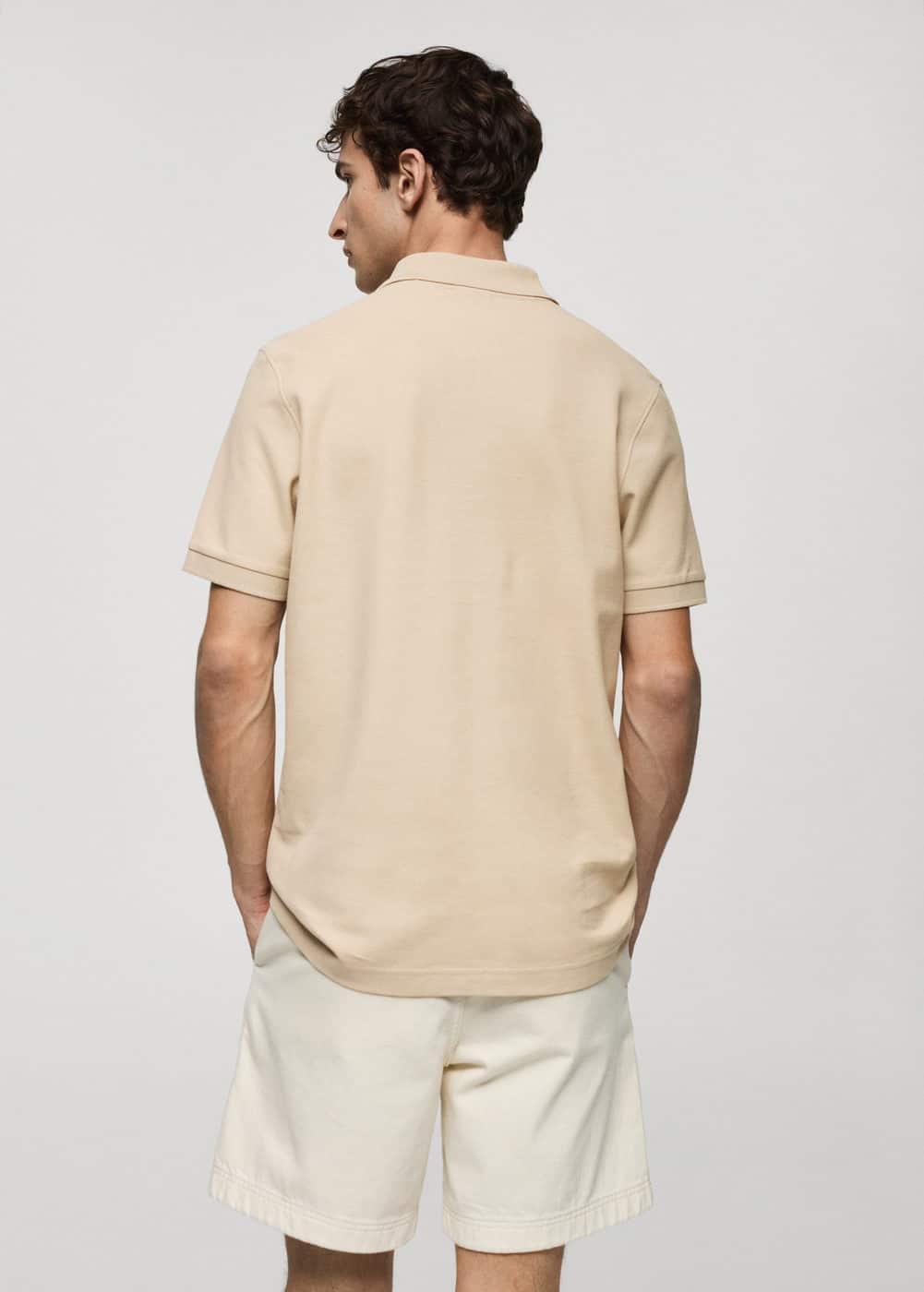 100% cotton pique polo shirt - Men | MANGO USA Product Image