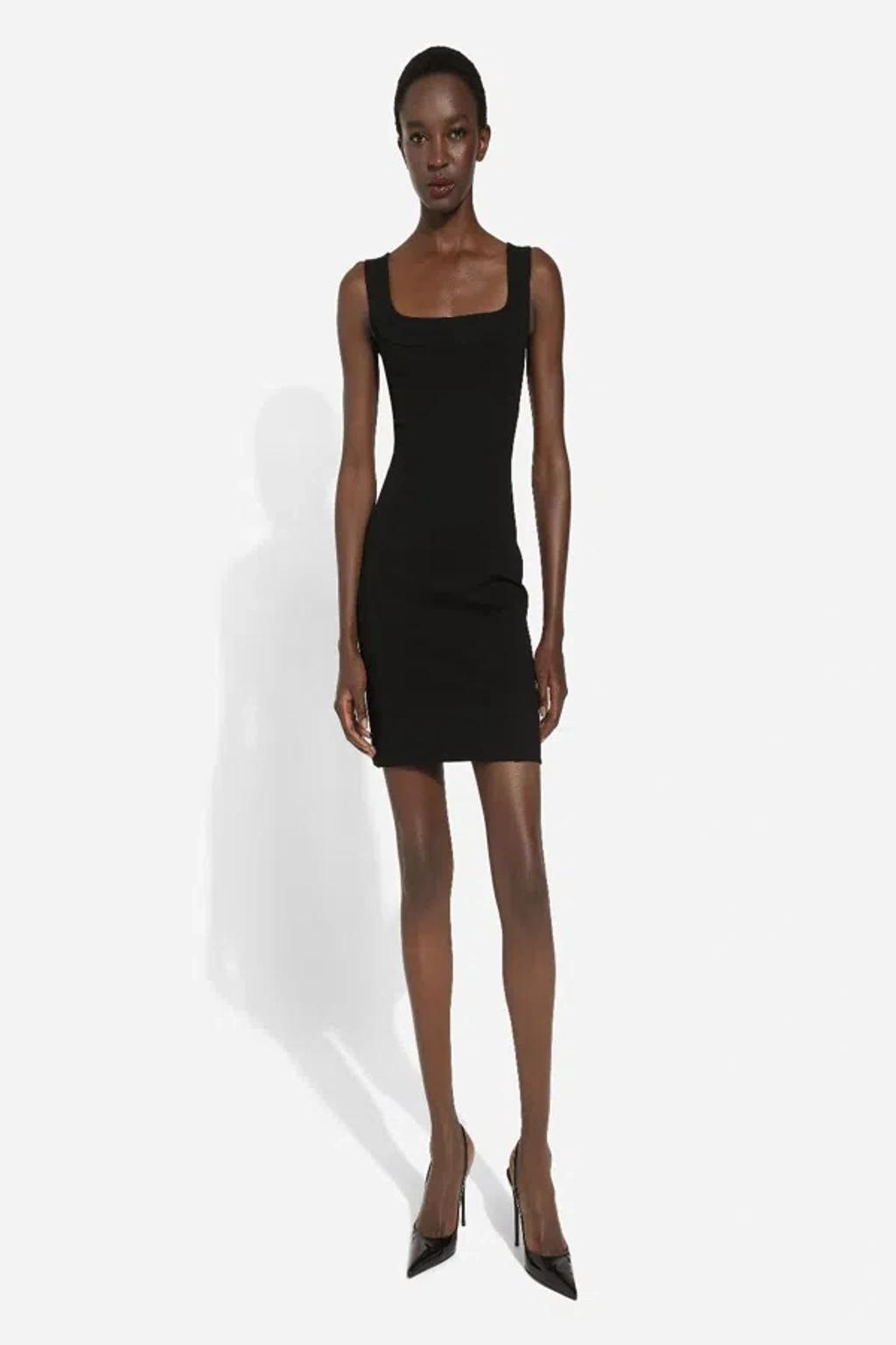 Jersey Milano Rib Sheath Dress In Black product image