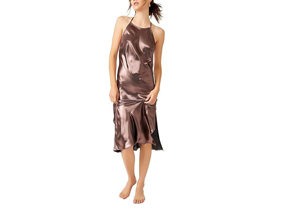 Free People Sunset Shimmer Midi Slip (Morganite) Women's Clothing Product Image