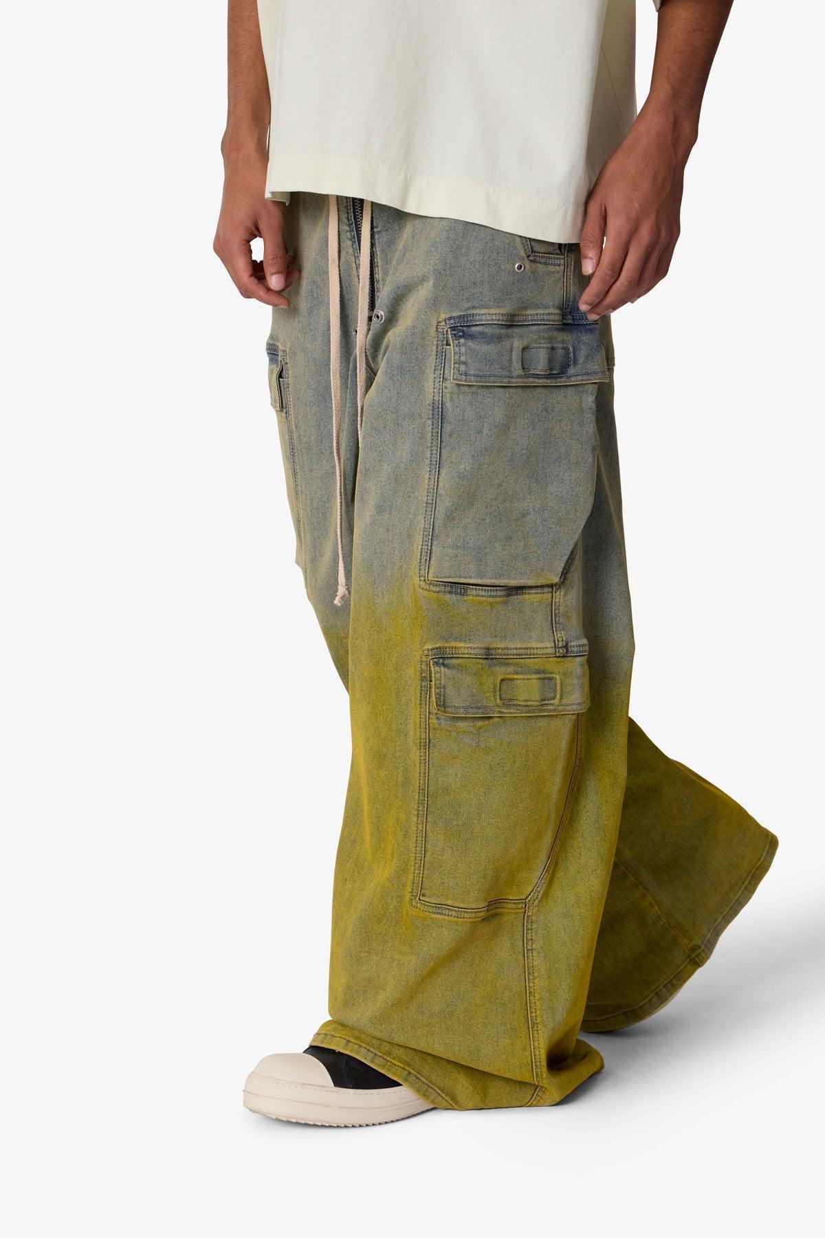 K13 Rave Double Cargo Pants - Blue/Yellow Product Image