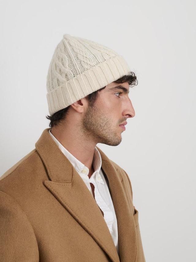 Aran Cable Beanie In Wool Product Image