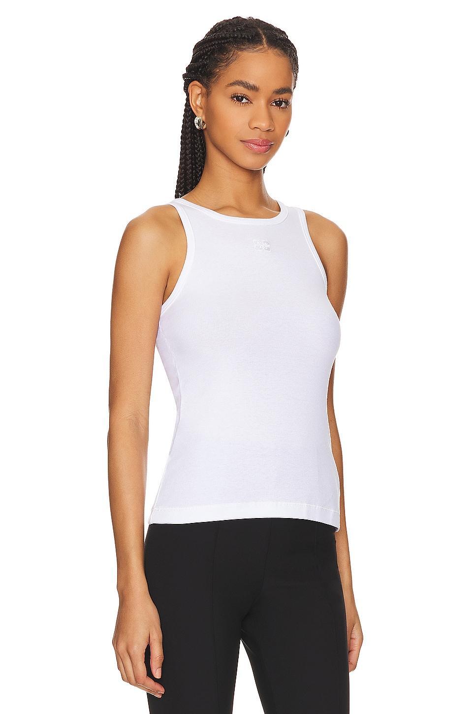 Soft Cotton Rib Tank Top Ganni Product Image