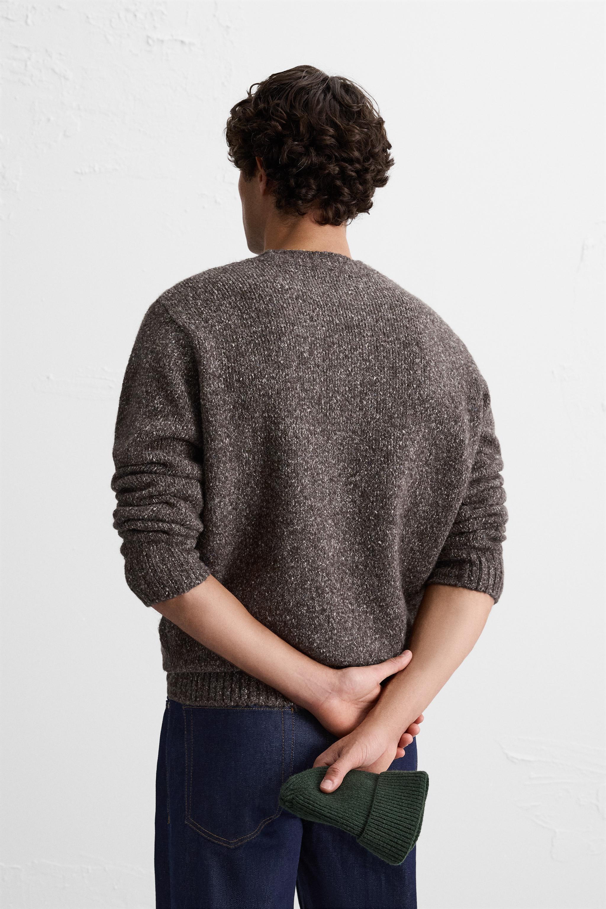 FLECKED KNIT STRUCTURED SWEATER Product Image