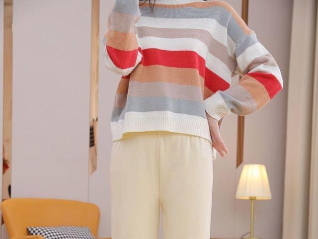 Mid Waist Plain Corduroy Loose Fit Pants Product Image