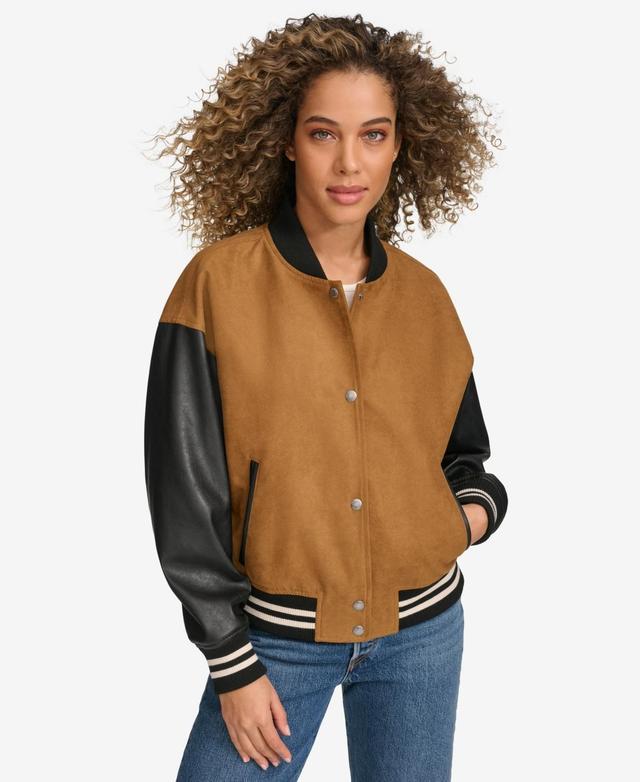 Levis Womens Mixed Media Varsity Bomber Jacket Product Image