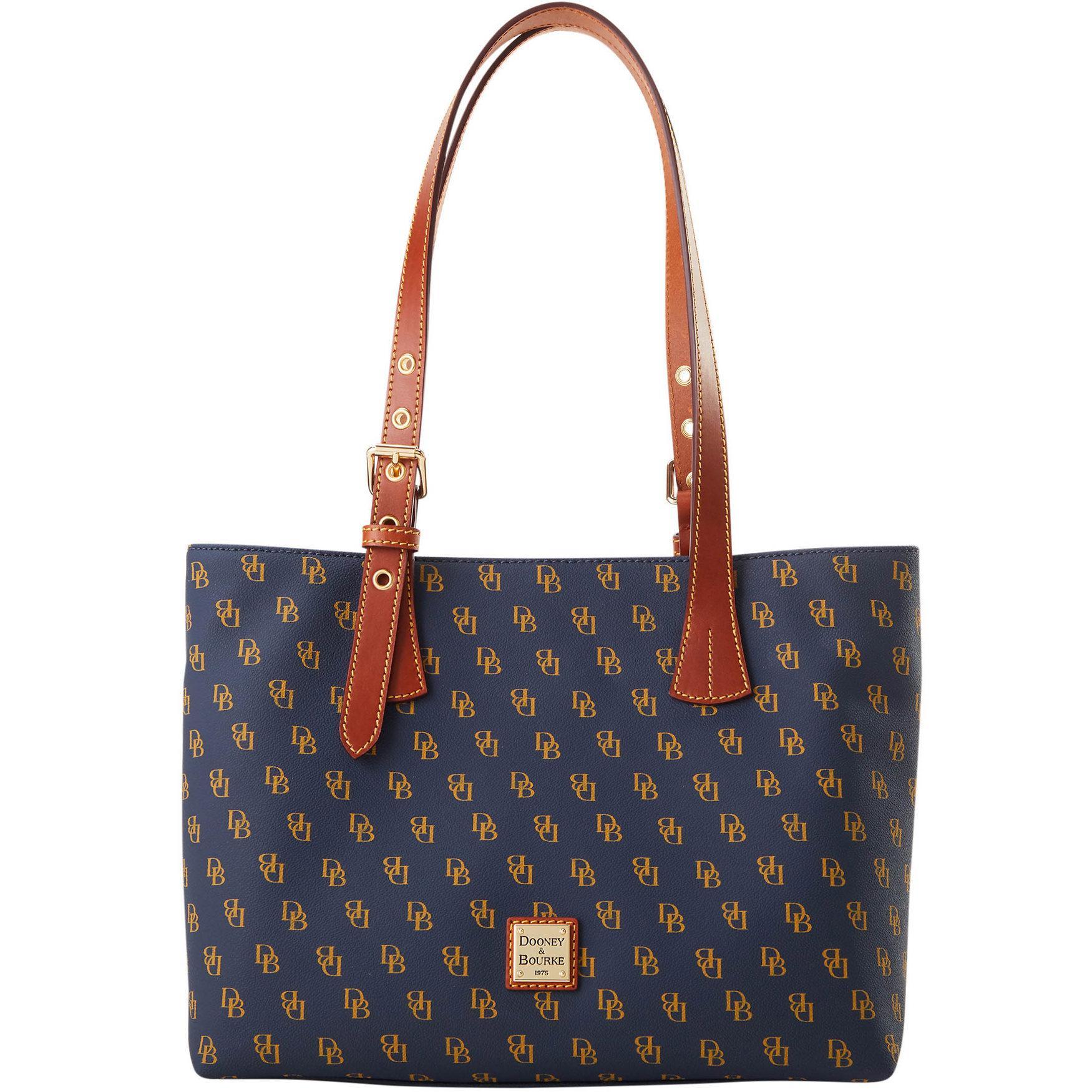 Dooney & Bourke Womens Gretta Small Hanna Coated Cotton Tote Bag in Navy Product Image