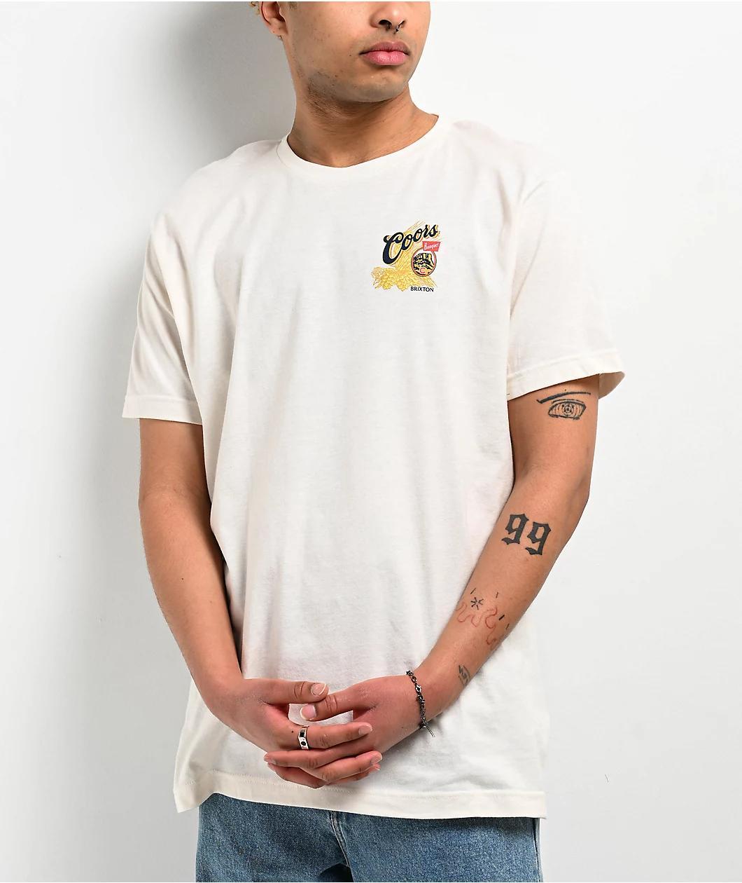 Brixton x Coors Hops Cream T-Shirt Product Image