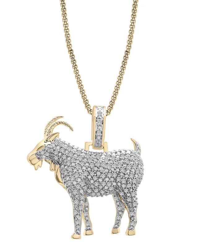 Diamond Goat Pendant Necklace (1/2 ct. t.w.) in 14k Gold-Plated Sterling Silver, 22 Product Image