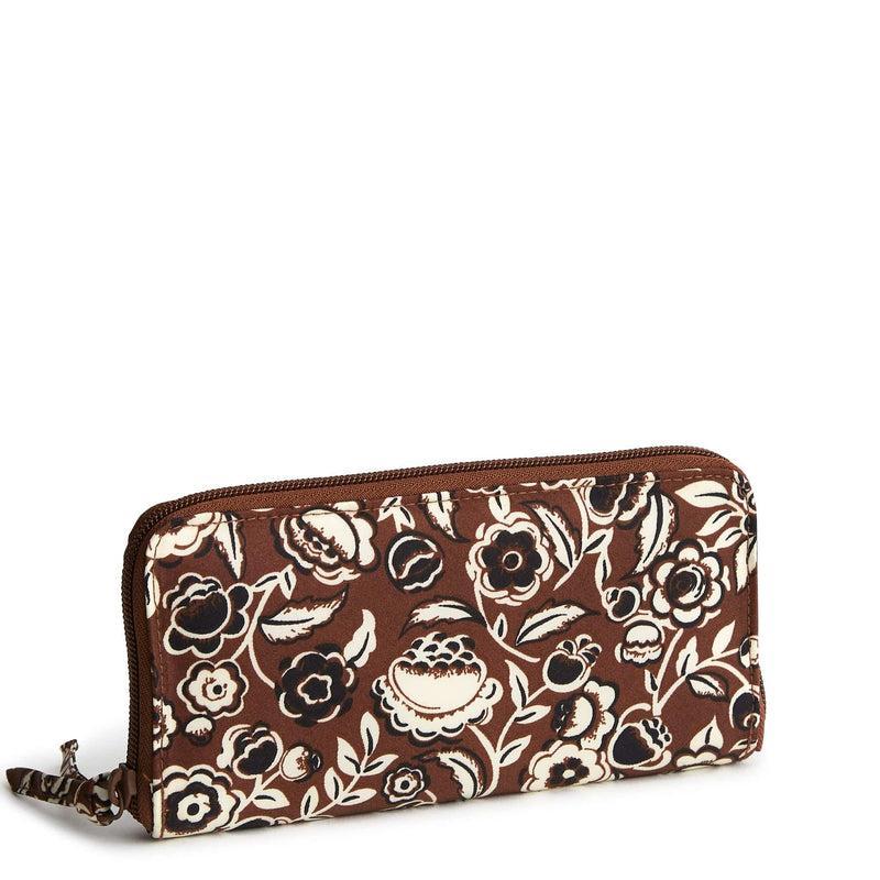 Vera Bradley Continental Wallet Women in Bubbly Flowers Cinnamon Brown Product Image