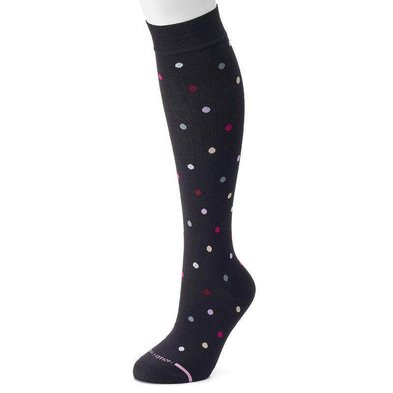 Womens Dr. Motion Compression Dancing Dot Knee High Socks Product Image