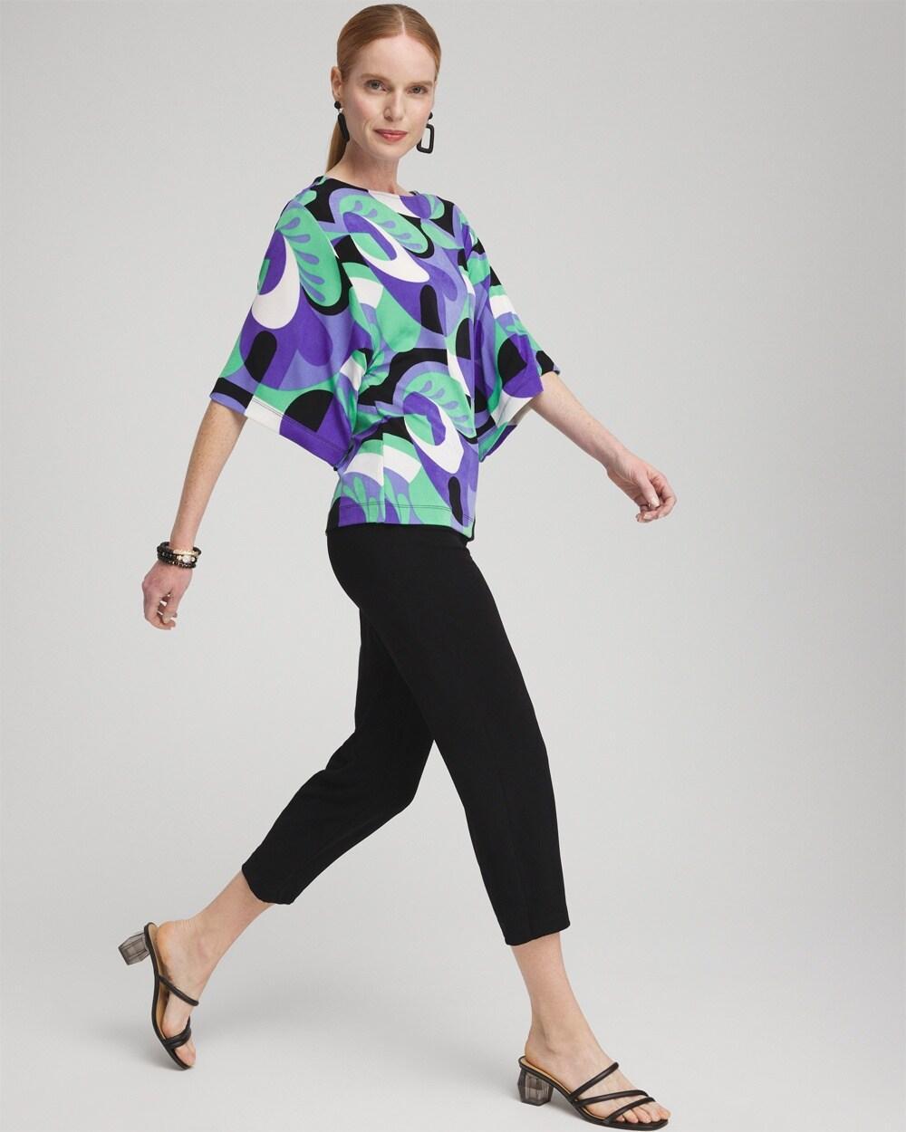 Touch of Cool™ Abstract Ruched Banded Hem Top Product Image