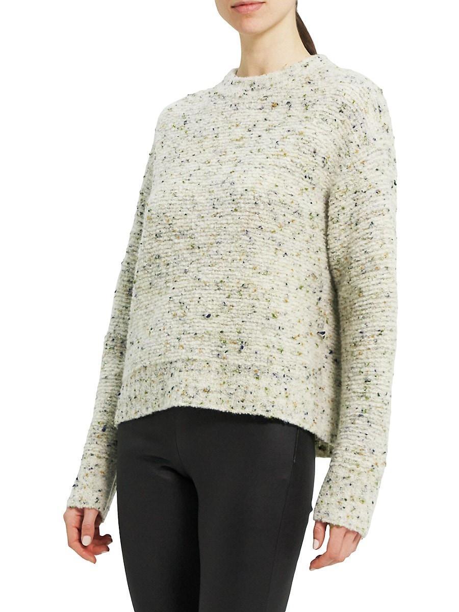 Womens Tweed Boucl Mockneck Sweater Product Image