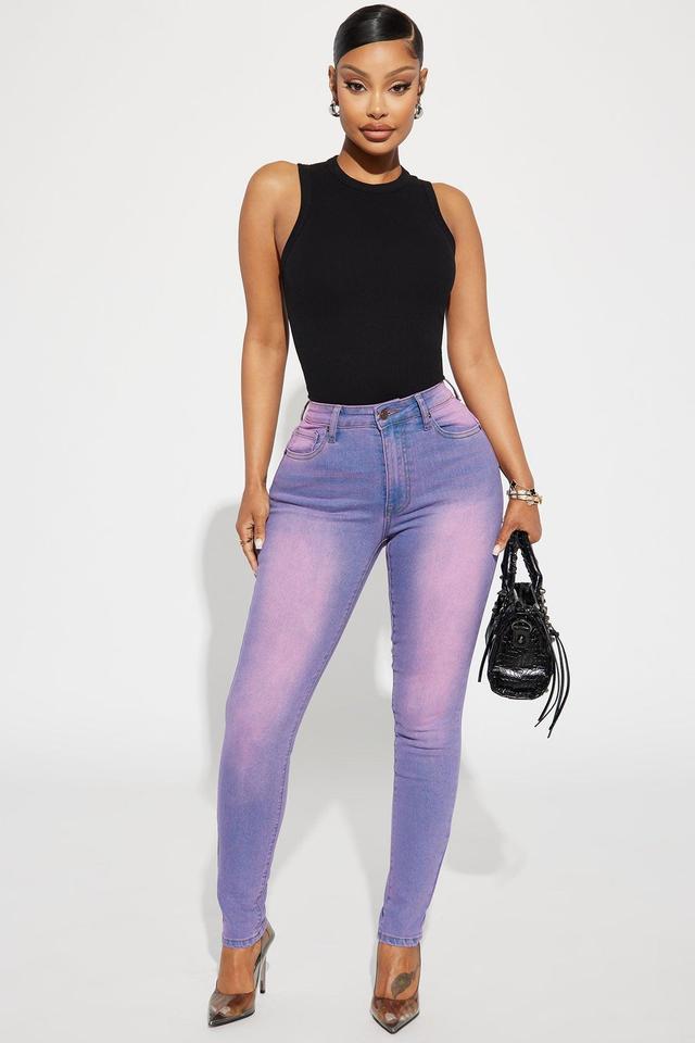 Hampton Tinted High Stretch Skinny Jeans - Purple Product Image